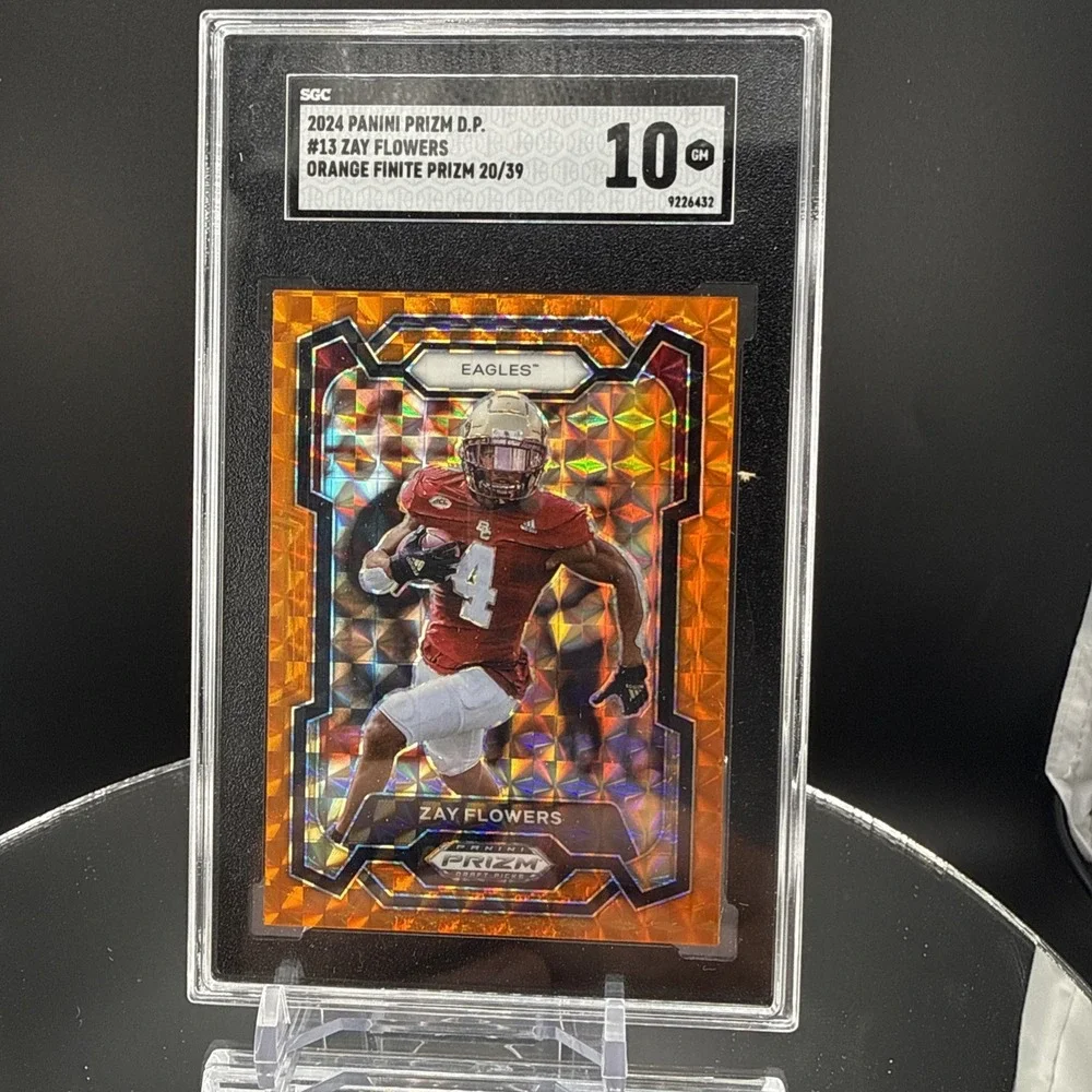 2024 Panini Prizm Draft Picks Orange Finite Prizm #13 Zay Flowers Ravens /39